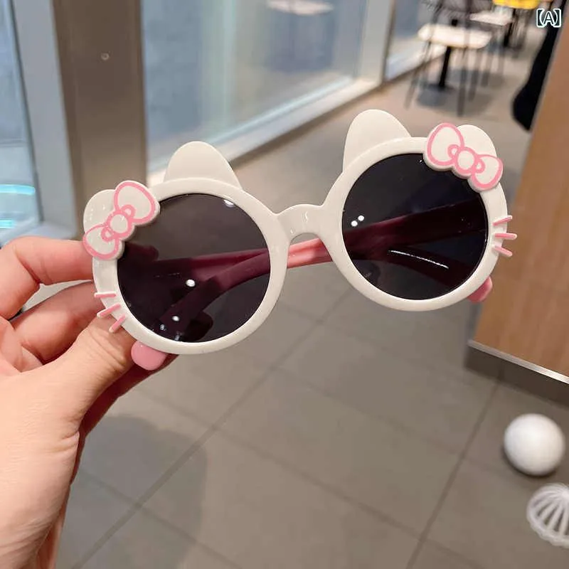 キッズ用 かわいい サングラス 子供用 サングラス 女の子 かわいい ひげを 生やした 猫 赤ちゃん 少女 抗 UV メガネ