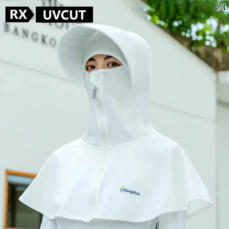 目出し帽子 日焼け防止 レディース RX UVCUT 和風 サンハット 女性用 夏用 紫外線 カット フルフェイスマスク 帽子 サイクリング用 日焼け防止 衣類