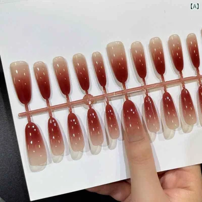ネイルチップ 付け爪 ダークレッド ローズカラー 高級感 肌白効果 プレメイド 中長 シールタイプ 簡単貼り付け 耐久性 マニキュア 指先美しく 女性用 日常使い 華やか