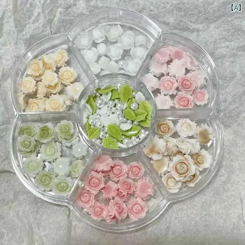 ネイルパーツ セット 花 フラワー ローズ 薔薇 椿 葉っぱ パール ピンク系 デコレーション 素材 3D 立体感 かわいい おしゃれ ネイルアート用品 樹脂製 ジュエリー ジェルネイル 爪 装飾品 ネイルサロン プロ仕様 ハンドメイド クラフト デコ素材