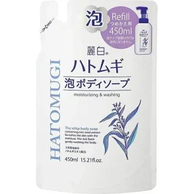麗白 ハトムギ 泡ボディーソープ 詰替え 450ml 熊野油脂 △