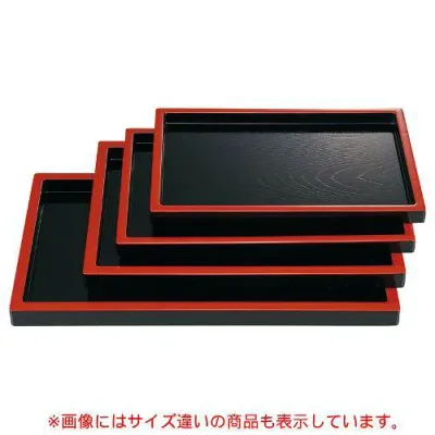 そば盆 黒天朱渕黒 A 39.5×25.8×H2.6(cm)/業務用/新品/小物送料対象商品