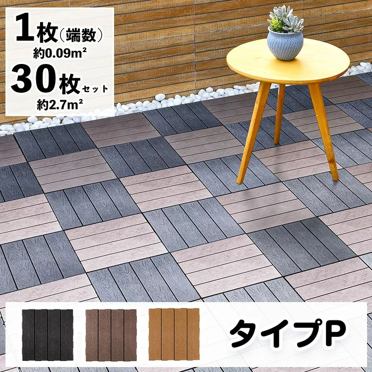 【月間優良ショップ受賞店】デッキパネル 木目風パネル タイプP【1枚】【30枚セット】【送料無料】 ※24年1月10日より接続箇所と仕様変更