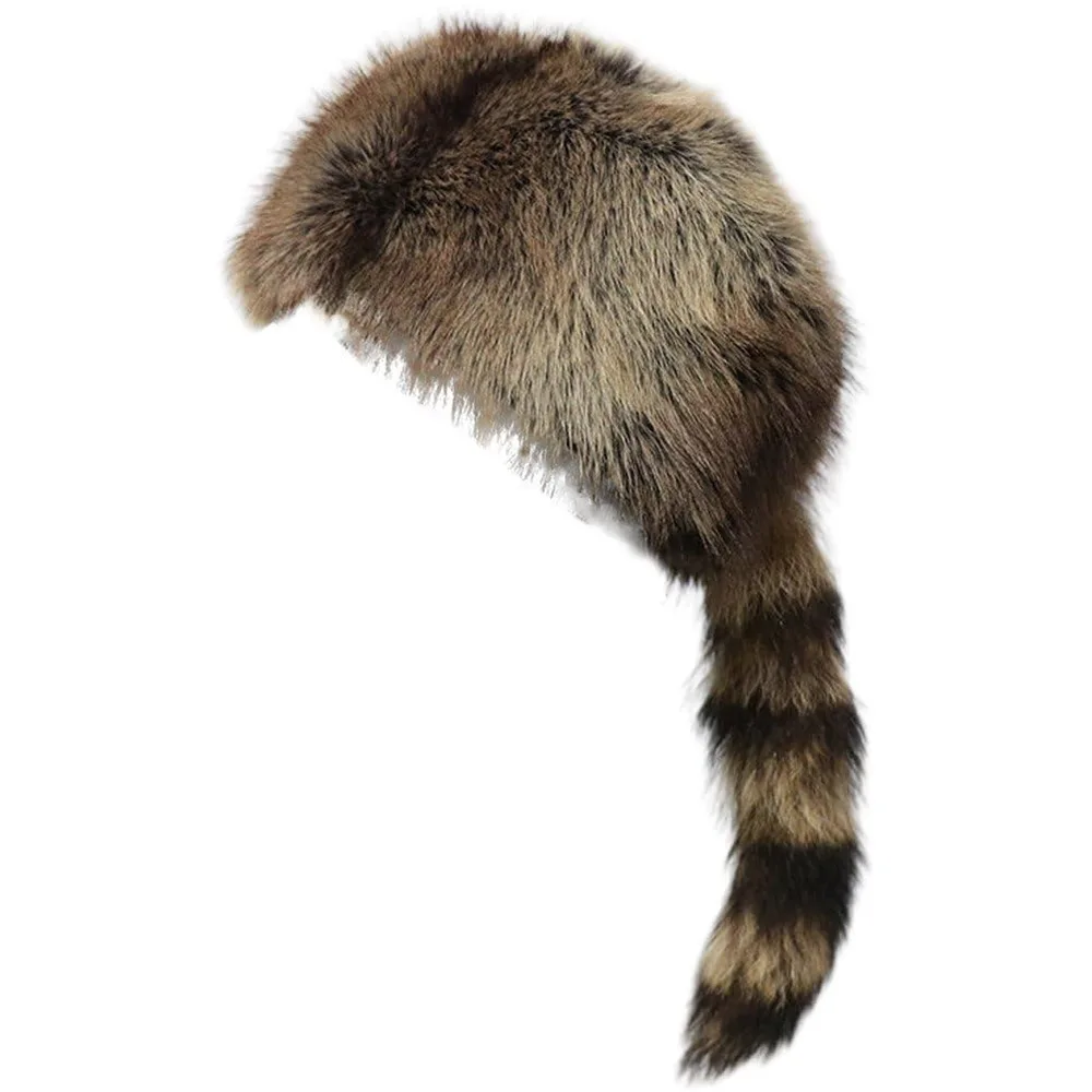 帽子 アライグマの尾 キャップ 防風 キャップ ロシア 冬 スキー帽子 暖かい 厚手 クラシック アライグマ帽子 男性 女性