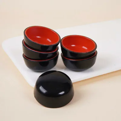 ミニチュア食器 4.3cm 厚手 大型 赤黒 ミニボウル プラスチック製 DIY フェイクフード 食品サンプル 容器 食玩 ドールハウス 小物 リアル ホビー用