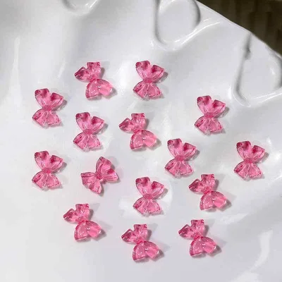ネイルパーツ レディース 立体 3D 蝶結び リボン ぷっくり シアーカラー クリア 透明感 ジェルネイル セルフネイル デコパーツ ネイルアート 5色セット ハンドメイド 手芸 レジン 封入