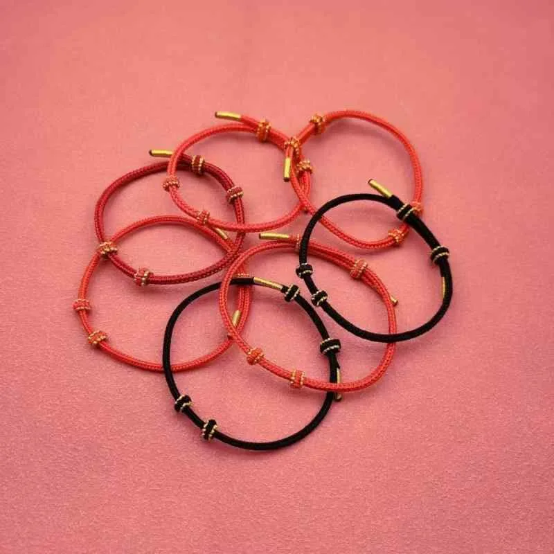 ブレスレット ユニセックス 手編み 赤い糸 ペア ハンドメイド アクセサリー DIY 素材 手芸