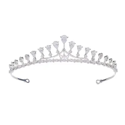 カチューシャ レディース ティアラ ヘアアクセサリー クラウン ジルコニア ラインストーン ウェディング 結婚式 ブライダル 髪飾り 花嫁 アクセサリー 王冠 フォーマル キラキラ シルバー パーティー 披露宴