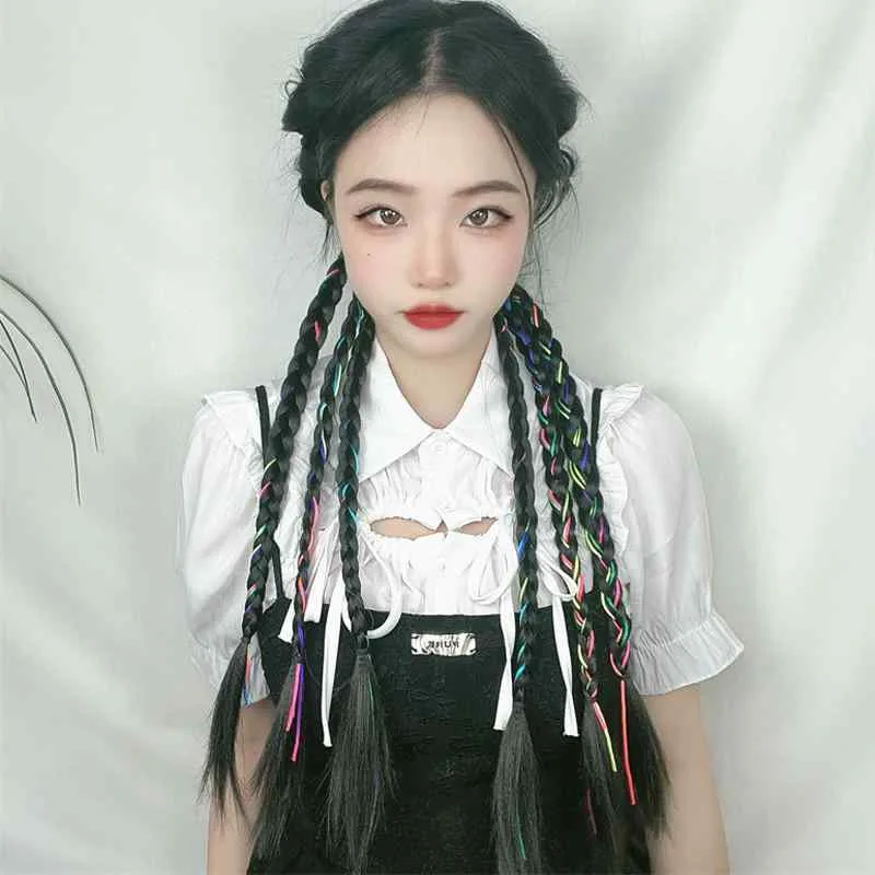 ウィッグ レディース エクステ 三つ編み ポニーテール ヘアアクセサリー カラー 付け毛 メッシュ 簡単に装着 耐熱 自然