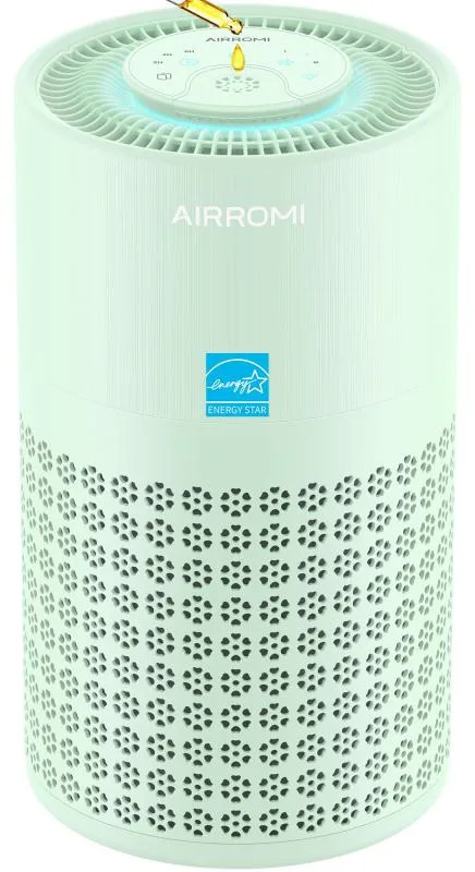 AIRROMI 空気清浄機 小型 【ペット対策】28畳 360°循環浄化 アロマ対応 23dB静音 3段階風量 タイマー ナイトライト 活性炭HEPAフィルター 脱臭 卓上空気清浄機 ホコリ吸着 花粉 アレルギー ハウス