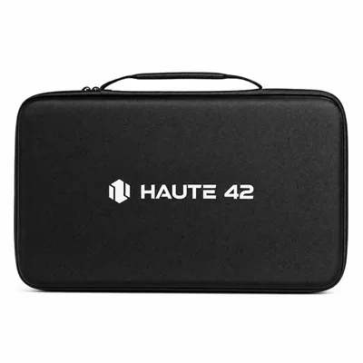 Haute42専用 レバーレスコントローラー ケース アケコン 収納ケース 一体成型EVA ハードシェル 衝撃吸収 JZW-Shop 厚手植毛内装 フラップクッション 4区画メッシュポケット 伸縮バンド付き 持ち運び便利 耐衝撃 防湿 傷防止 ゲーミングコントローラー バッグ