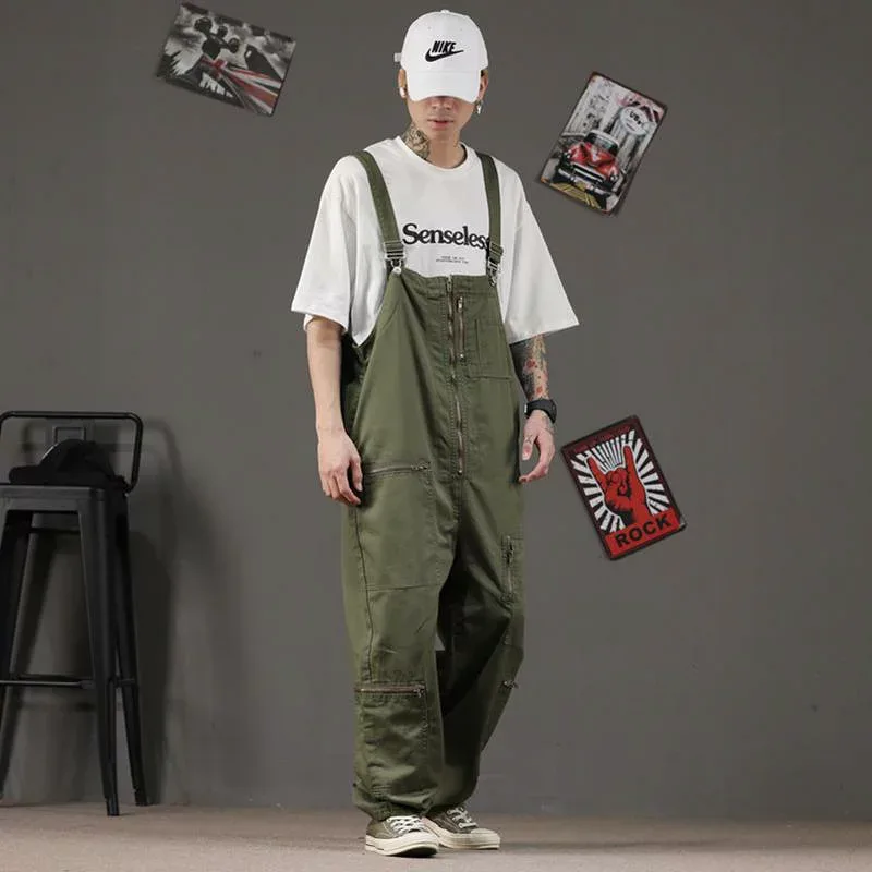 オーバー オール カジュアル オーバーオール メンズ アメリカン サスペンダー パンツ ゆったり ワークウェア 作業着 韓国 おしゃれ サロペット
