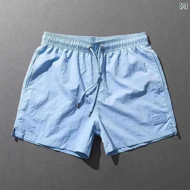 フィットネスパンツ メンズ カジュアル ショート パンツ 夏 大きいサイズ 水 スポーツウェア 速乾 無地 ビーチ 温泉 水泳 トランクス