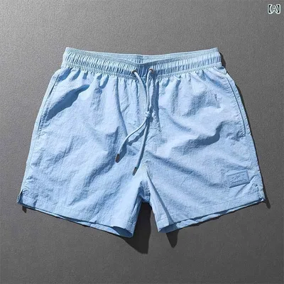 フィットネスパンツ メンズ カジュアル ショート パンツ 夏 大きいサイズ 水 スポーツウェア 速乾 無地 ビーチ 温泉 水泳 トランクス