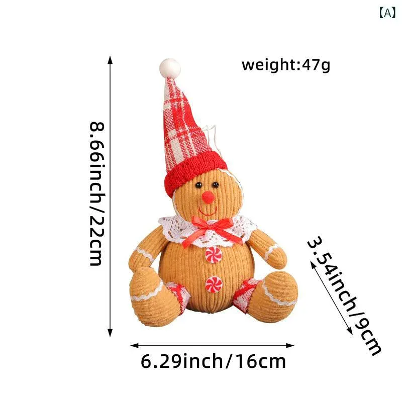 クリスマスオーナメント ジンジャーブレッドマン マスコット ぬいぐるみ かわいい キャラクター サンタ帽 コック帽 吊り下げ飾り デコレーション クリスマスツリー パーティー イベント 小物