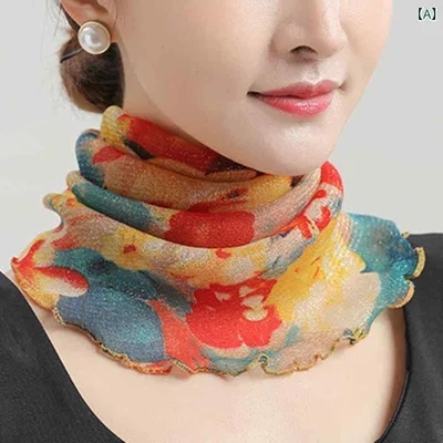 Face Cover for Women, UV Protection, Sun Protection, Cool Touch, Full Face, For Summer, Cycling, Outdoor Sports, Driving, UV Protection, Neck Gaiter, Thin, Breathable, Floral Pattern, Face, Neck Protection