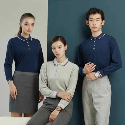 Tシャツ メンズ 男性用 長袖 ワークウェア 作業着 ユニフォーム 制服 飲食店 ファストフード スーパー チームウェア スタッフウェア 吸湿速乾 綿混紡 ポリエステル 秋冬 春
