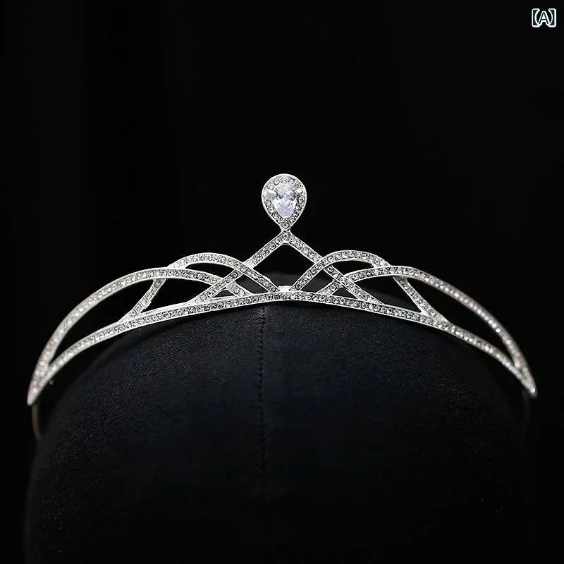 ティアラ レディース クラウン 合金 ラインストーン 結婚式 ヘッドドレス ウェディング ヘアアクセサリー シンプル 小型 高級感 メッキ加工 韓国風 繊細 パーティー フォーマル ブライダル