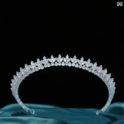 ティアラ レディース ウェディング プリンセス クラウン ジルコニア 花嫁 ヘッドドレス 結婚式 披露宴 記念日 ヘアアクセサリー シルバー 高級感