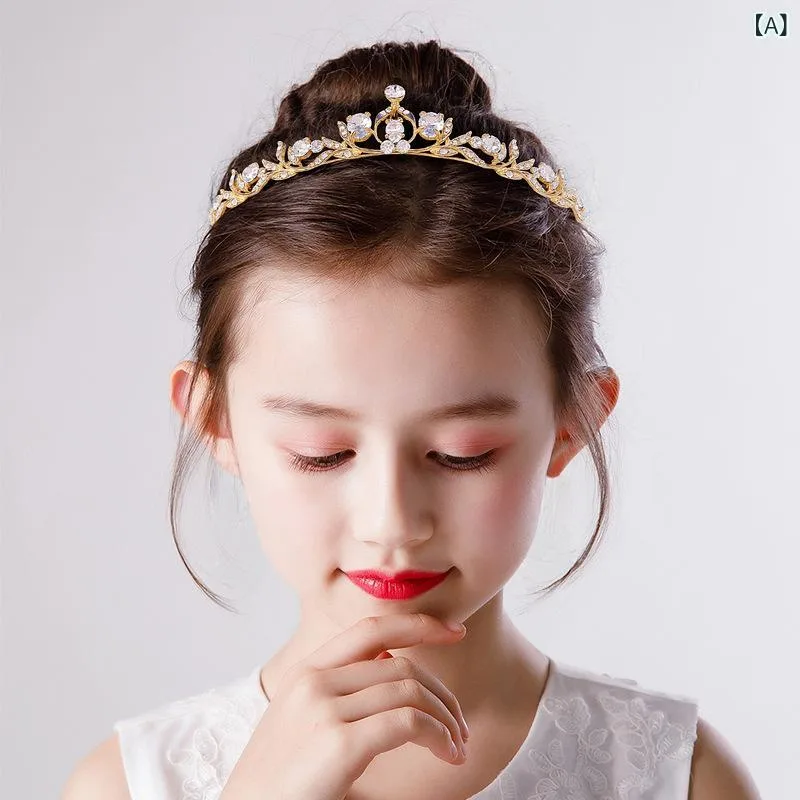 髪飾り 子供 女の子 キッズ プリンセス 誕生日 発表会 バレエ ピアノ 演奏会 ミニクラウン ティアラ 王冠 ラインストーン クリスタル 華やか ドレス