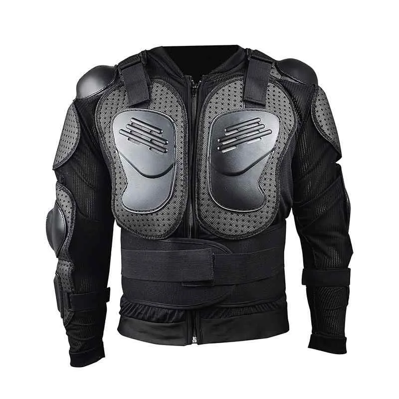 プロテクター メンズ バイク用 サイクルジャケット 長袖 通気性 メッシュ 耐衝撃 防風 転倒保護 肘 肩 胸部 背中 上半身 保護 スノボ スキー スケボー インナー ウェア ブラック