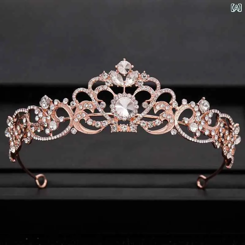 カチューシャ レディース ティアラ ヘアアクセサリー キラキラ クリスタル 合金 電気メッキ加工 ブライダル ウェディング 結婚式 パーティー 発表会 コンテスト 舞台衣装 上品 エレガント ローズゴールド シルバー ゴールド