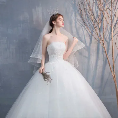 ウエディングドレス レディース ビスチェ 編み上げ トレーン スリム レース 花嫁 ドレス 結婚式 挙式 二次会 披露宴 前撮り パーティードレス ブライダル ロング ホワイト プリンセスライン