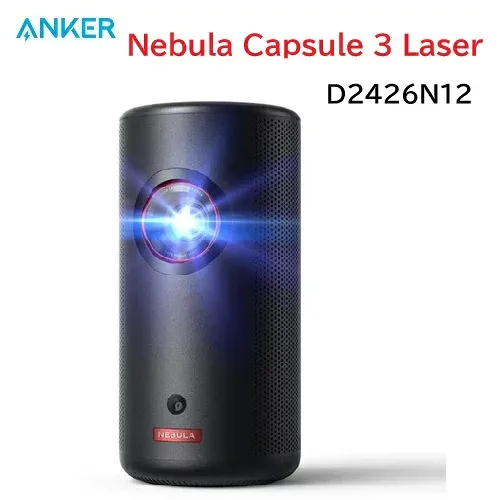 【取寄品】Anker Nebula モバイルプロジェクター Capsule 3 Laser D2426N12 GoogleTV搭載 コンパクト レーザー光源 明るく 色鮮やか 縦横両方対応 自動台形補正 オートフォーカス機能 683-2691 アンカー・ジャパン