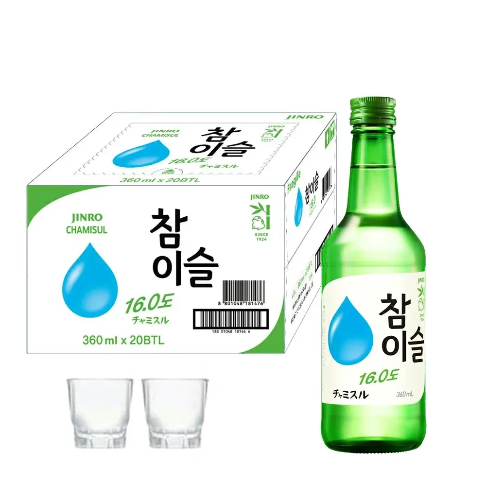 焼酎カップ2個無料贈呈 BOX販売 ★営業日翌日発送★【JINRO】眞露(ジンロ)チャミスル 16度 360mlx1箱(20本) ★地域別送料無料★ 韓国お酒 お酒 ソジュ 韓国焼酎 焼酒 韓国グルメ チャミスル フレッシュ FRESH しょうちゅう お中元 お歳暮