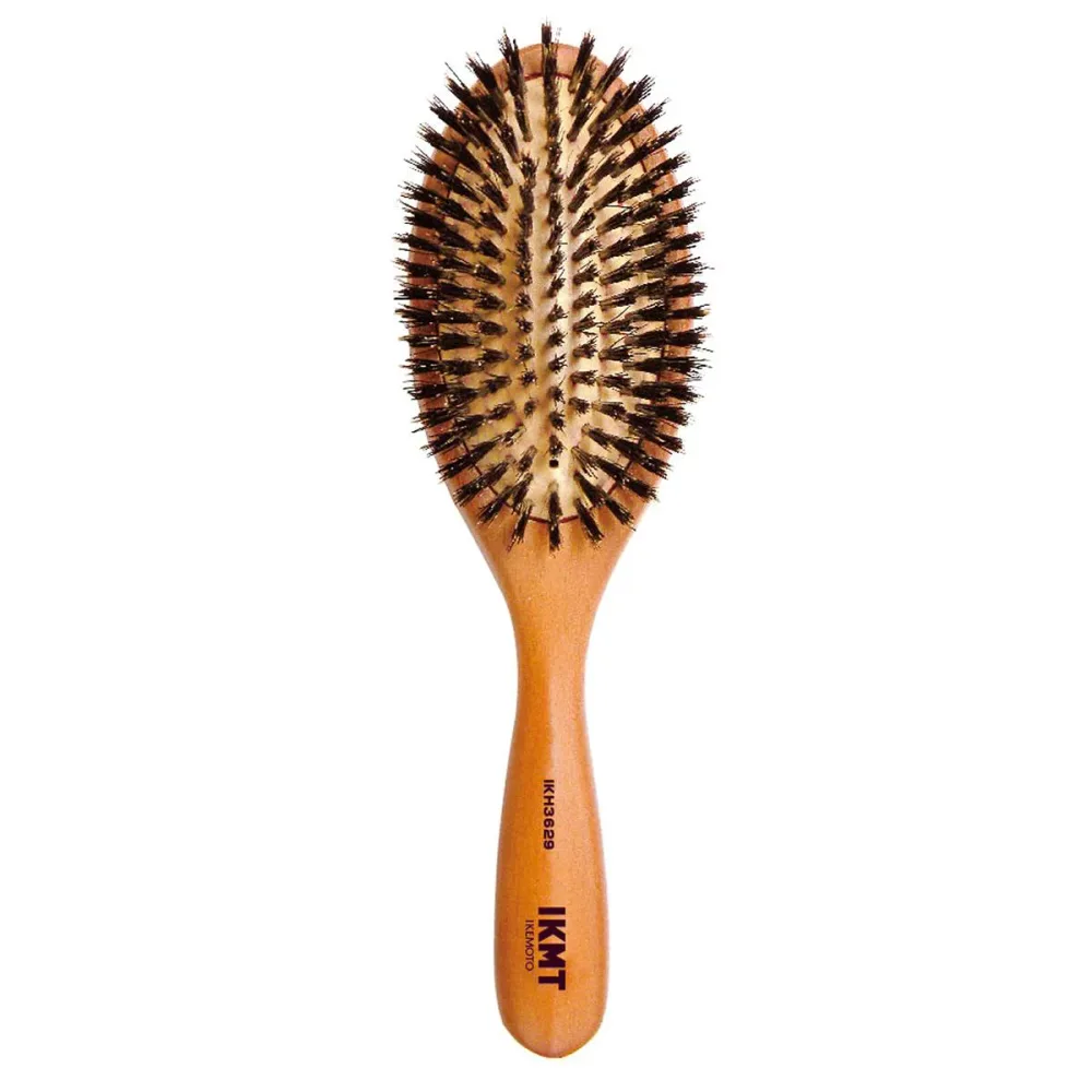 池本刷子工業(Ikemoto Brush) ヘアブラシ/IKMT(イケモト) 天然毛クッションブラシ 毛のかたさ:ふつう(M) IKH3629 日本製