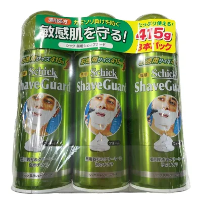 Schick(シック) 薬用 シェーブガード 415g x 3本 パック 敏感肌 ヒゲ剃り 薬用成分 フレッシュ ライム 香り シェービング フォーム 大容量 お得 普段使い カミソリ負け Schick Shave Guard 415g x 3PK まとめ買い ストック 買い置き 収納 カミソリ【Costco コストコ】