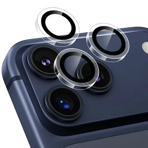Podick カメラフィルム iPhone 17 Pro/17 Pro Max 用 カメラカバー 9H強化ガラス アルミ合金 アイフォン17 Pro/17 Pro Max カメラ保護 キズ防止 耐衝撃 高透過率 黒縁取り 露出オーバー防止 極薄