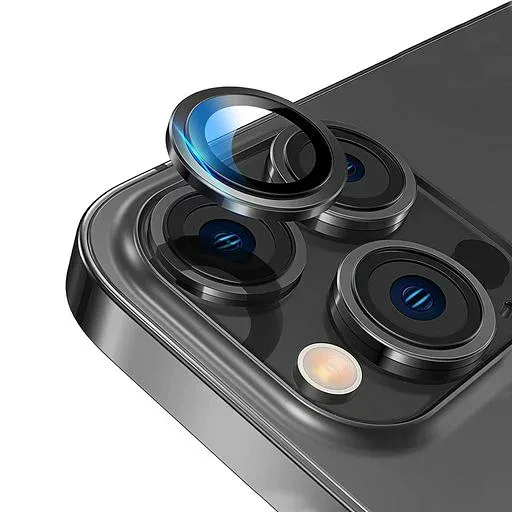 【6枚セット】ILYAML for iPhone12 Pro カメラフィルム iPhone12用カメラフィルム iPhone12 mini 用レンズ保護カバー 薄型 強化ガラス 耐衝撃 独立型 黒縁取り 露出オーバー防止 アルミ合金 アイフォン 12