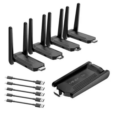 MINIX NEO B14 ワイヤレス HDMI 送受信機セット 1x送信機+4x受信機 ワイヤレス HDMI プラグアンドプレイ マルチスクリーン拡張アダプター1080p/50M安定転送距離/WiFi 5G/60Hz 対応 TV・モニター・ラップ…