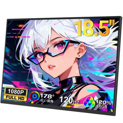 Laptomo モバイルモニター 18.5インチ IPS モバイルディスプレイ 大画面 1920x1080 FHD 非光沢 自立スタンド搭載 ノートPC用ポータブルディスプレイ 持ち運び サブモニター USB Type-C/mini HDMI接続