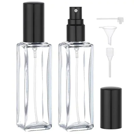 Segbeauty アトマイザー 20ml 2個入り ガラス製 プッシュ式 詰め替え スプレー容器 漏れない ミニボトル スプレーボトル クイック 香水噴霧器 携帯用 詰め替え容器 液漏れ防止 持ち込み可能 …