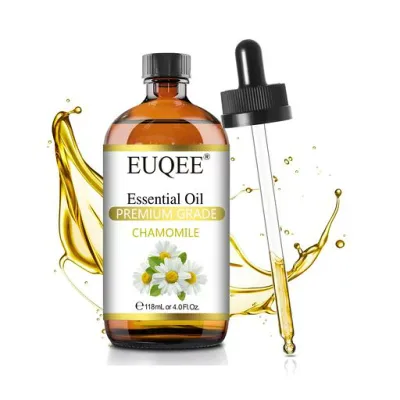 EUQEE アロマオイル カモミール エッセンシャルオイル 天然100% 精油 大容量118ML カモミールオイル アロマディフューザー用 贈り物に最適 芳香用