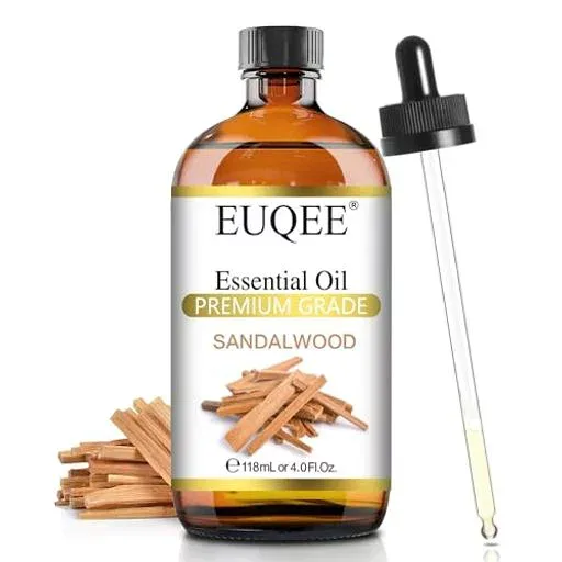 EUQEE アロマオイル サンダルウッド エッセンシャルオイル 天然100% 精油 大容量118ML サンダルウッドオイル アロマディフューザー用 贈り物に最適