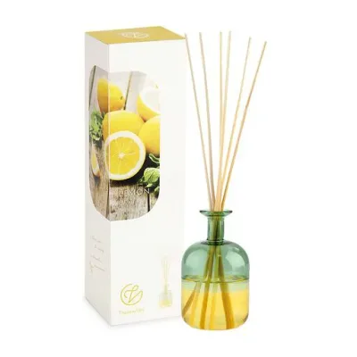 Thaleia Veil リードディフューザー ガラス バイカラー フラワーベース 花瓶 グリーンxイエロー Lemon レモンブレンド