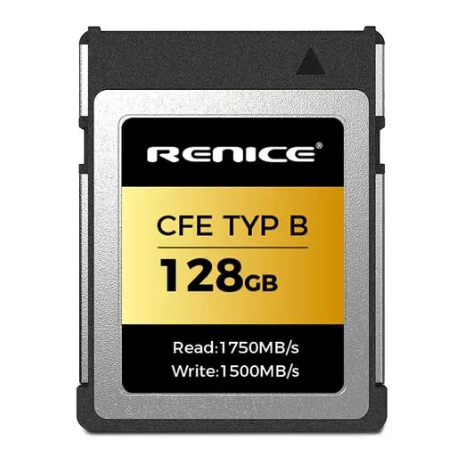 RENICE CFexpress Type B 128GB pSLC メモリーカード 最大読み出し1750MB/s 最大書き込み1500MB/s PCIe Gen3.0x2 NVMe 1.3 超低消費電力 4K/6K録画対応 for EOSR3 R5