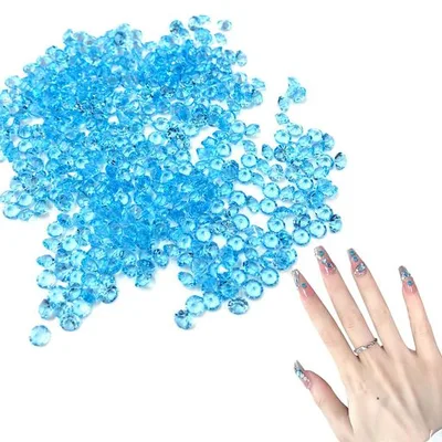 ZHEJIA ネイルパーツ ラインストーン (約1200粒) アクリルストーン クリスタル 3d 立体 DIY 爪 に面 樹脂 携帯ケース 髪留め を飾てと服装使用 高い採光 3mm (湖の青)