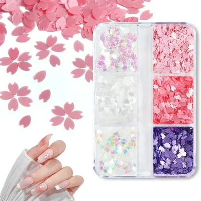 ZHEJIA ネイルパーツ 桜 花 ネイルアート ネイルセット ネイルパーツセット 極薄 可愛い 手芸パーツ DIY 素材 収納ケース付き ジュエリーパーツ ネイル用