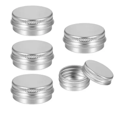 アルミ缶 5個セット クリームケース 15ml 詰め替え容器 小分け容器 アルミ 軟膏容器 小物入れ クリームジャー 軽量 密封性 収納 携帯用 旅行用品 (15ml)