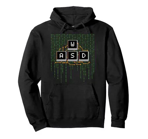 Computer Gamer Gift Men Women Kids WASD Keyboard PC Gaming パーカー