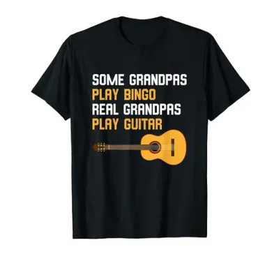 Guitarist Some Grandpas Play Bingo Real Grandpas Play Guitar Tシャツ