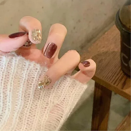 ネイルチップ 24枚入 ネイルチップ ショート ラウンド つけ爪 ミディアム 和風 花嫁ネイル 3D爪 猫の目 ジェルネイル キラキラ 光沢 立体 ネイルシール 韓国 人気 華やい 手作りネイルチッ…