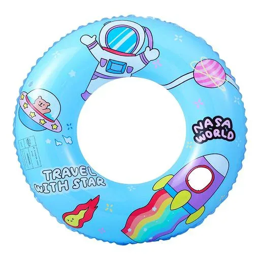 de’niko 浮き輪 子供用 ベビー浮き輪 O型 ベビーフロート 空気入れ 浮き具 強い浮力 水泳リング 水遊び お風呂 プール 海水浴 キッズ 男の子 女の子(ブルー,70)