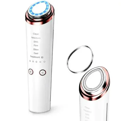 美顔器 RF美顔器 【2026新モデル】RF温冷美顔器 EMS 微電流 超音波振動 イオン導入 イオン導出 LED光ケア 1台多役 6モード 5段階レベル 毛穴ケア クレンジング 肌引き締め 目元ケア USB充電式 …