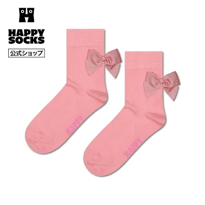 Happy Socks 公式 1/2クルー丈 ソックス リボン / ハッピーソックス ソックス 靴下 メンズ レディース ユニセックス ギフト プレゼント 柄 オシャレ バレンタイン