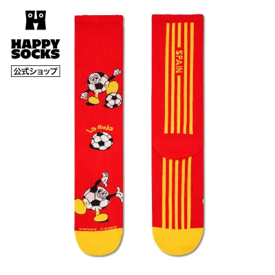 Happy Socks 公式 スポーツ ソックス ワールドカップ スペイン / ハッピーソックス ソックス 靴下 メンズ レディース ユニセックス ギフト プレゼント 柄 オシャレ サッカー キャラクター
